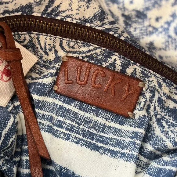 Lucky Brand Abbey Road Denim Crossbody Bag with Leather Trim - Picture 3 of 11